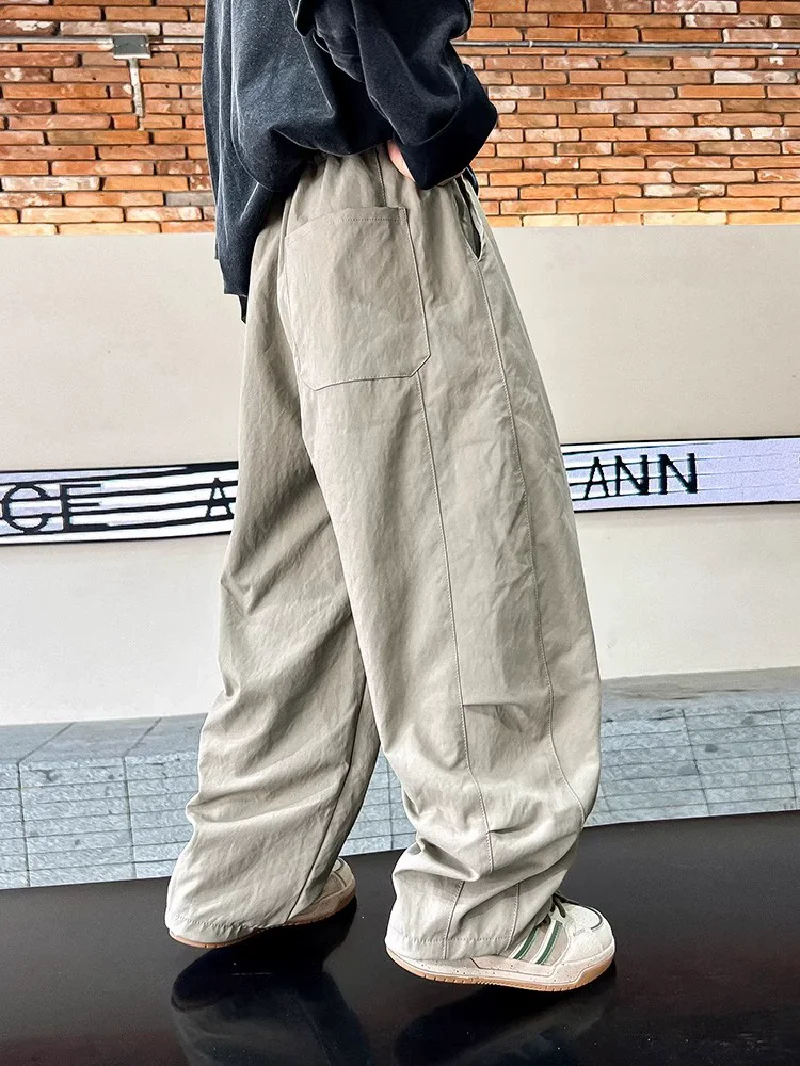 Boys Work Pants Spring Kids Thin Straight Trousers Autumn Fashion Wide-leg Pants Teen Casual Loose Simple Sweatpants 5-14 Years - Image 3