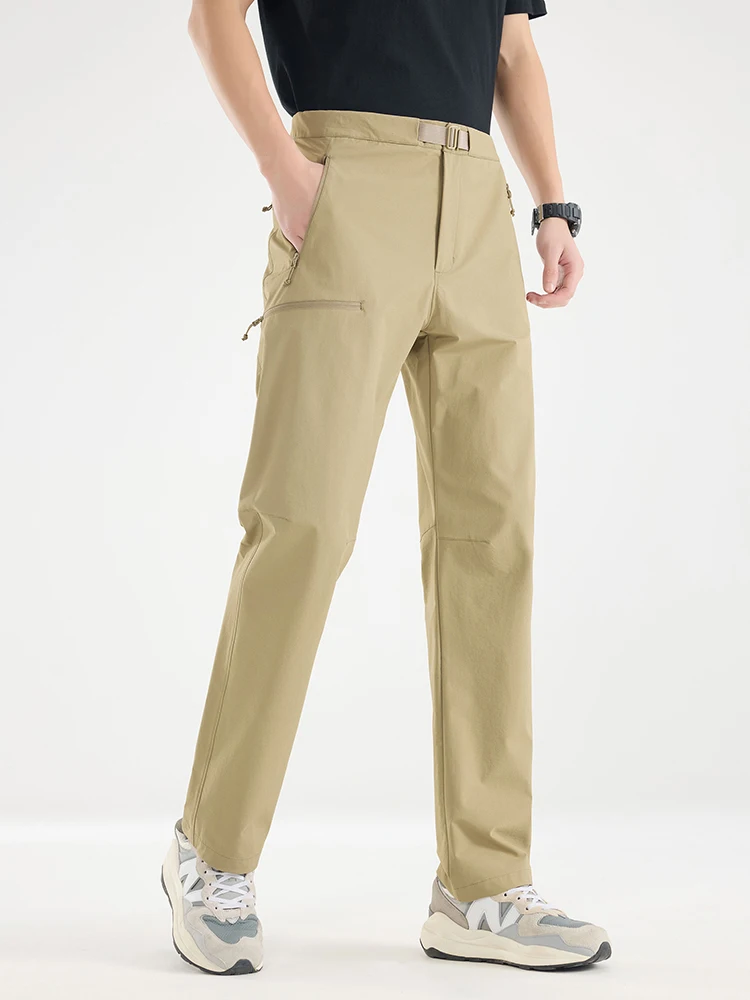 Men's Quick Dry Casual Pants with 4 Zip Pockets Outdoor Stretched Nylon Lightweight Golf Pants Slim Fit Walking Cargo Trousers - Image 3