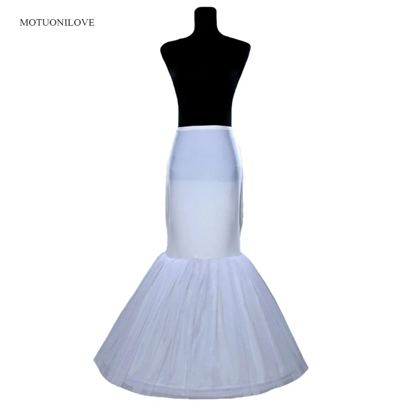 Wholesale Bridal Petticoat One Hoop Bone Elastic Waist Mermaid Wedding Dress Crinoline Underskirt - Image 6