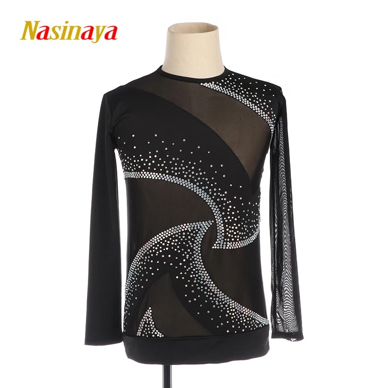 Nasinaya Men Figure Skating Competition Training Performance Leotard Children Gymnastics Mesh Outfit - Image 6