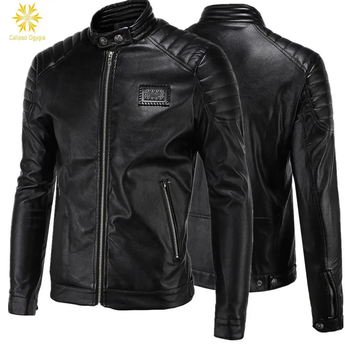 Calipso Ogygia Men’s Faux Leather Pilot Jacket – Sequined Air Force Style Coat with Fur Lining (Up to 5XL) - Image 7