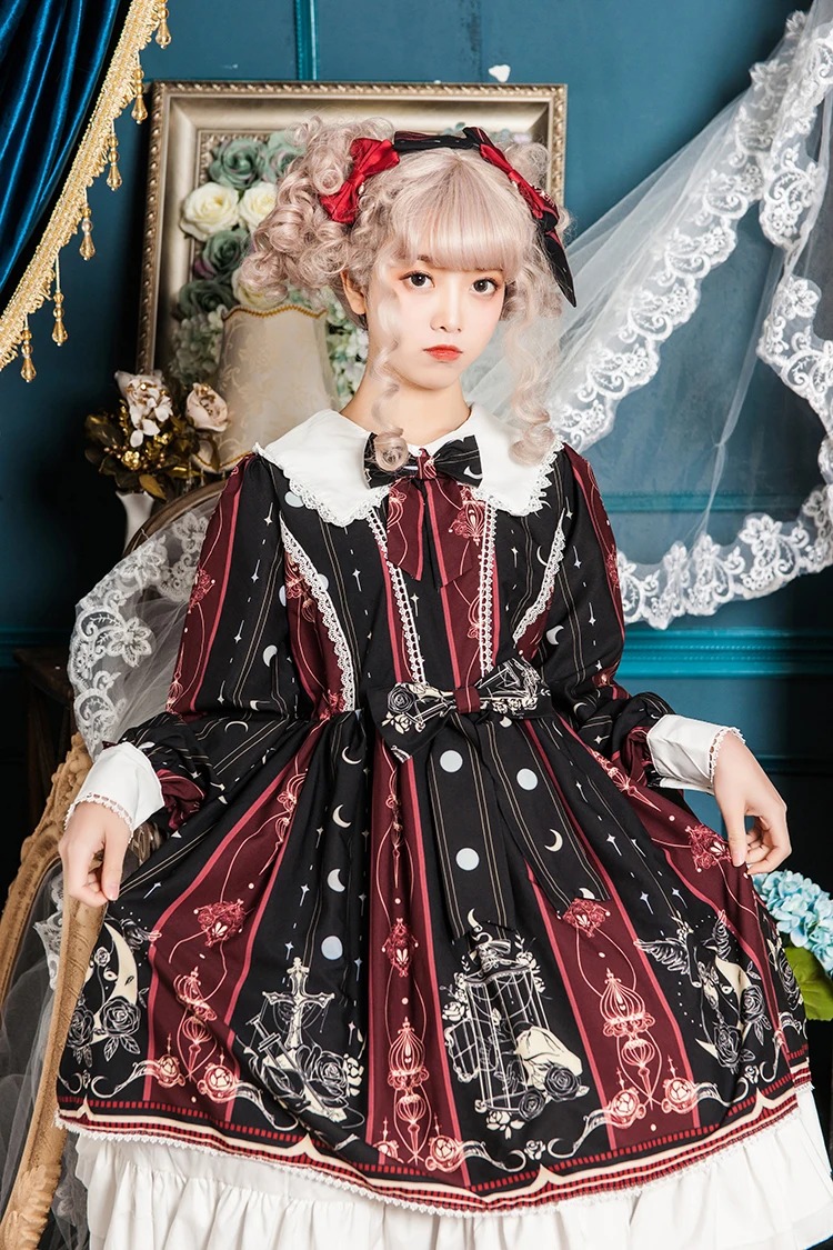 Sweet Lolita Princess Dress Lace Bow Victorian Kawaii Party Outfit - Image 5