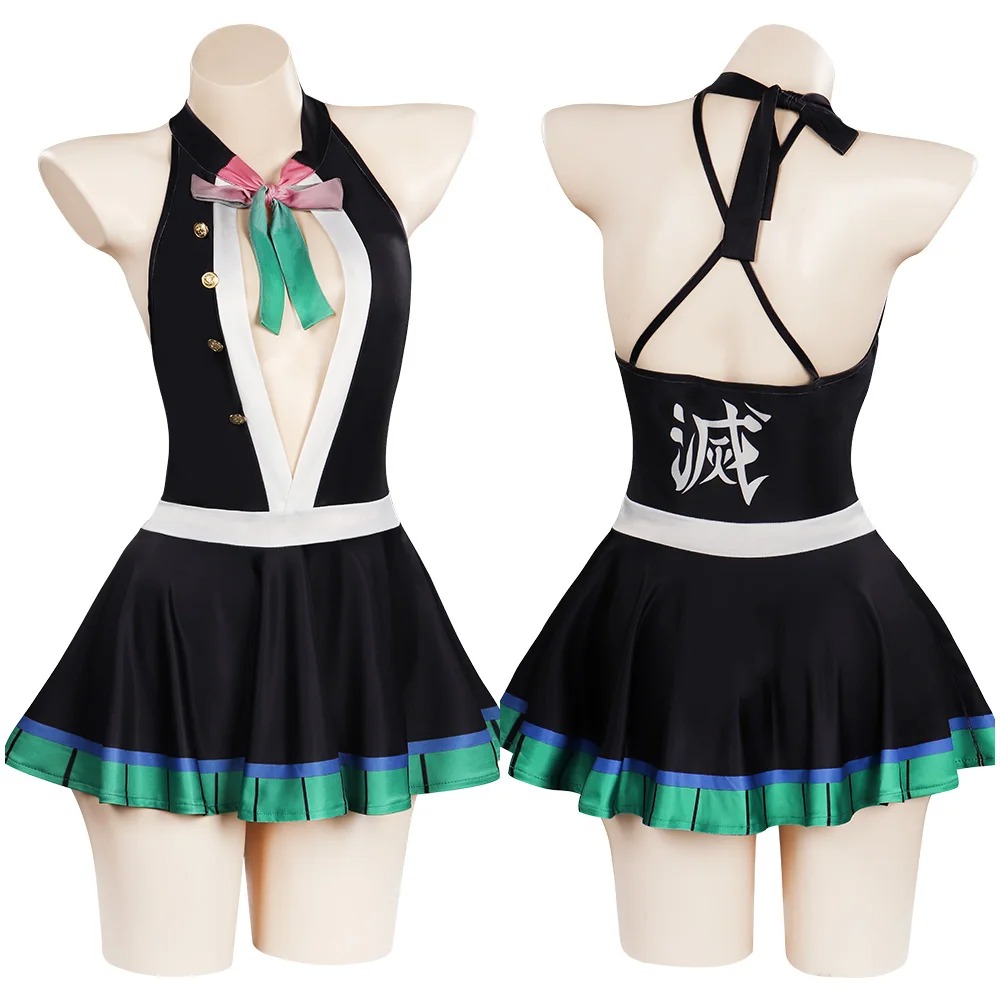 Kanroji Mitsuri Anime Cosplay Swimwear | Girls Mitsuri Swimsuit Costume Dress - Image 7