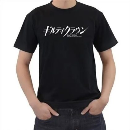 Men’s Summer Hip Hop T-Shirt – Guilty Crown Anime Funny Logo Casual Tee