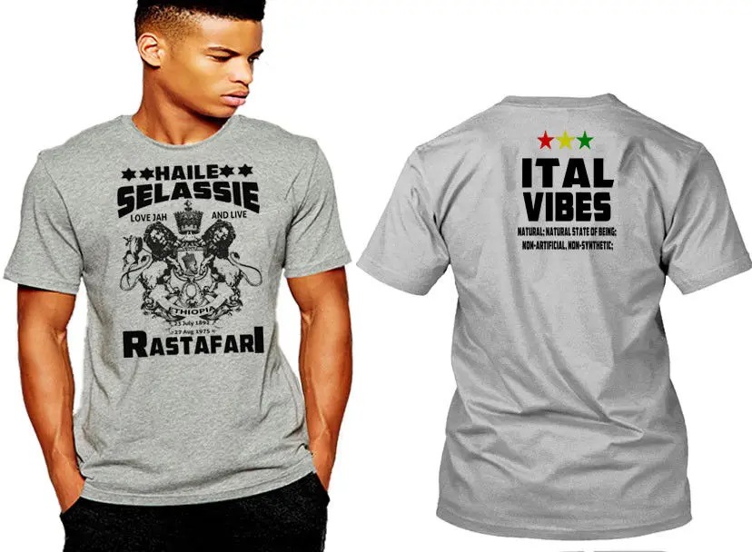 Newest Fashion Reggae T-Shirt | Jah Rastafari Haile Selassie Vybz Kartel Gregory Isaacs Cotton Tee