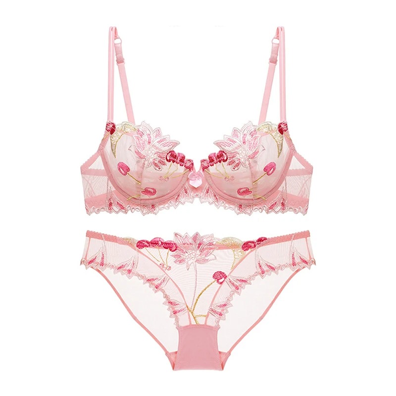 Sexy Floral Lace Lingerie Set Women Transparent Breathable Bra Underwear Set - Image 5