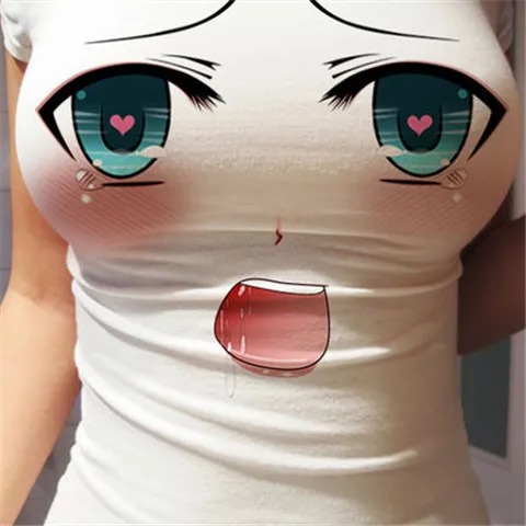 3D Kawaii Anime T-Shirt – Big Eye Cartoon Unisex Tee