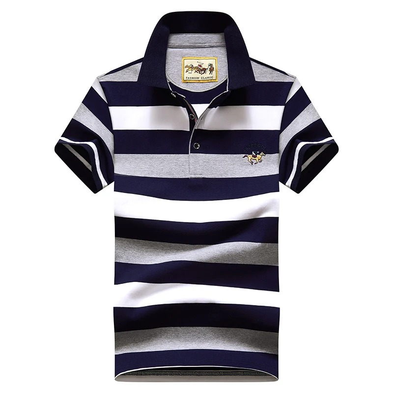 Men’s Casual Stripe Polo Shirt – Slim Fit Embroidered Summer Top - Image 6