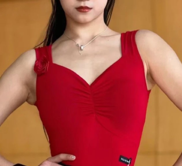 Ballroom Dance Clothes Women Sleeveless Flower Tops Black Ballroom Skirt Adult Latin Performance Costume Waltz Dresses DNV17958 - Image 3