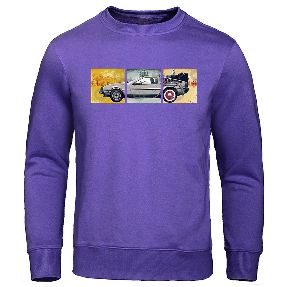 Back to the Future Men’s Hoodie Science Fiction Movie Print Loose Fit Fleece Casual Sweatshirt
