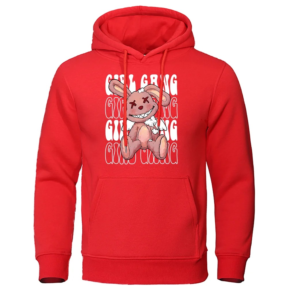 Girl Gang Broken Rabbit Doll Print Men’s Hoodie Harajuku Loose Fit Autumn Fleece Pullover Casual Sweatshirt - Image 5