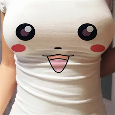 3D Kawaii Anime T-Shirt – Big Eye Cartoon Unisex Tee - Image 3