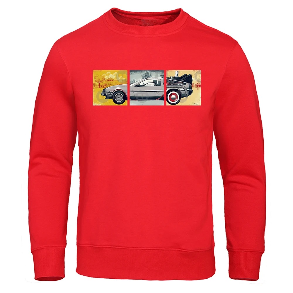 Back to the Future Men’s Hoodie Science Fiction Movie Print Loose Fit Fleece Casual Sweatshirt - Image 4