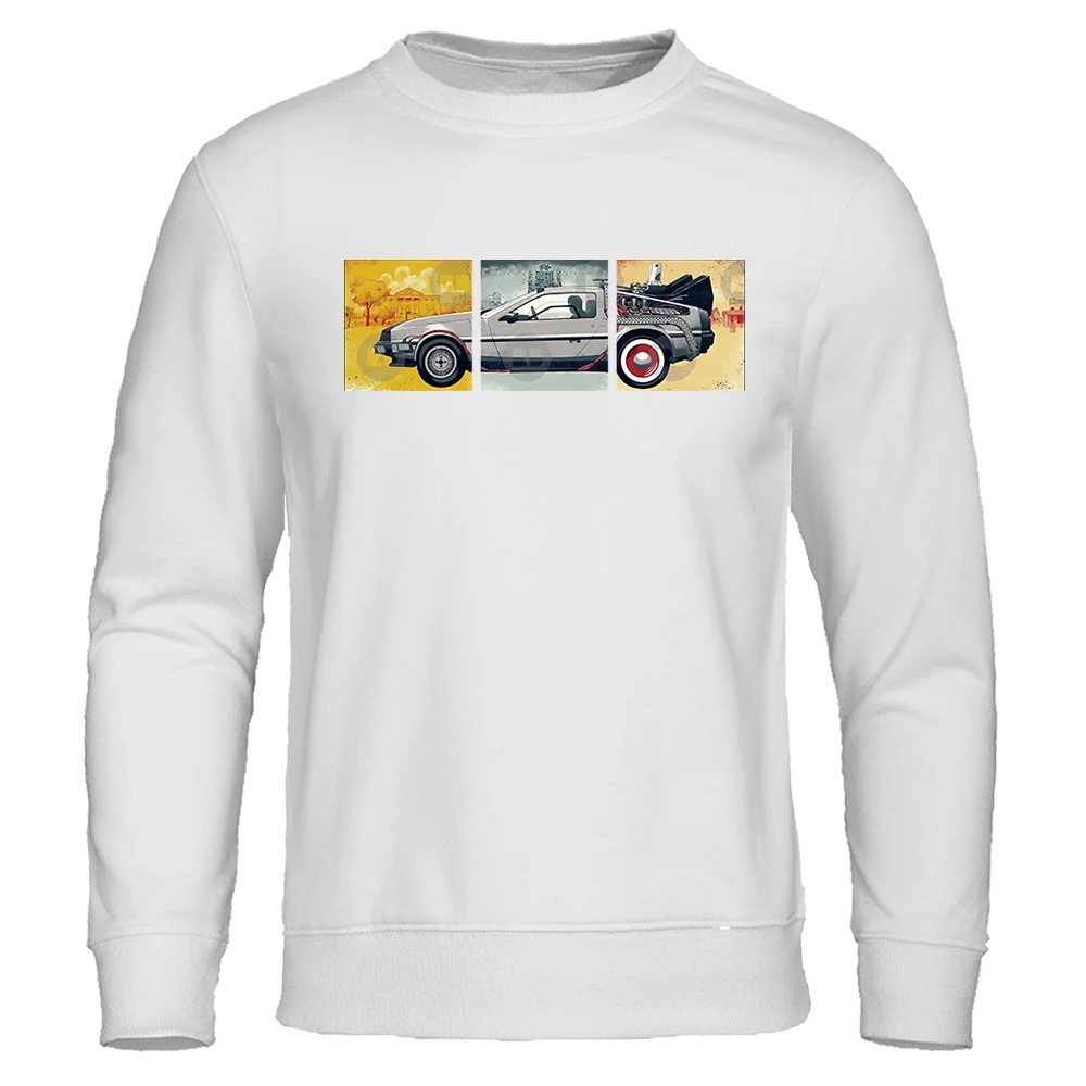 Back to the Future Men’s Hoodie Science Fiction Movie Print Loose Fit Fleece Casual Sweatshirt - Image 2