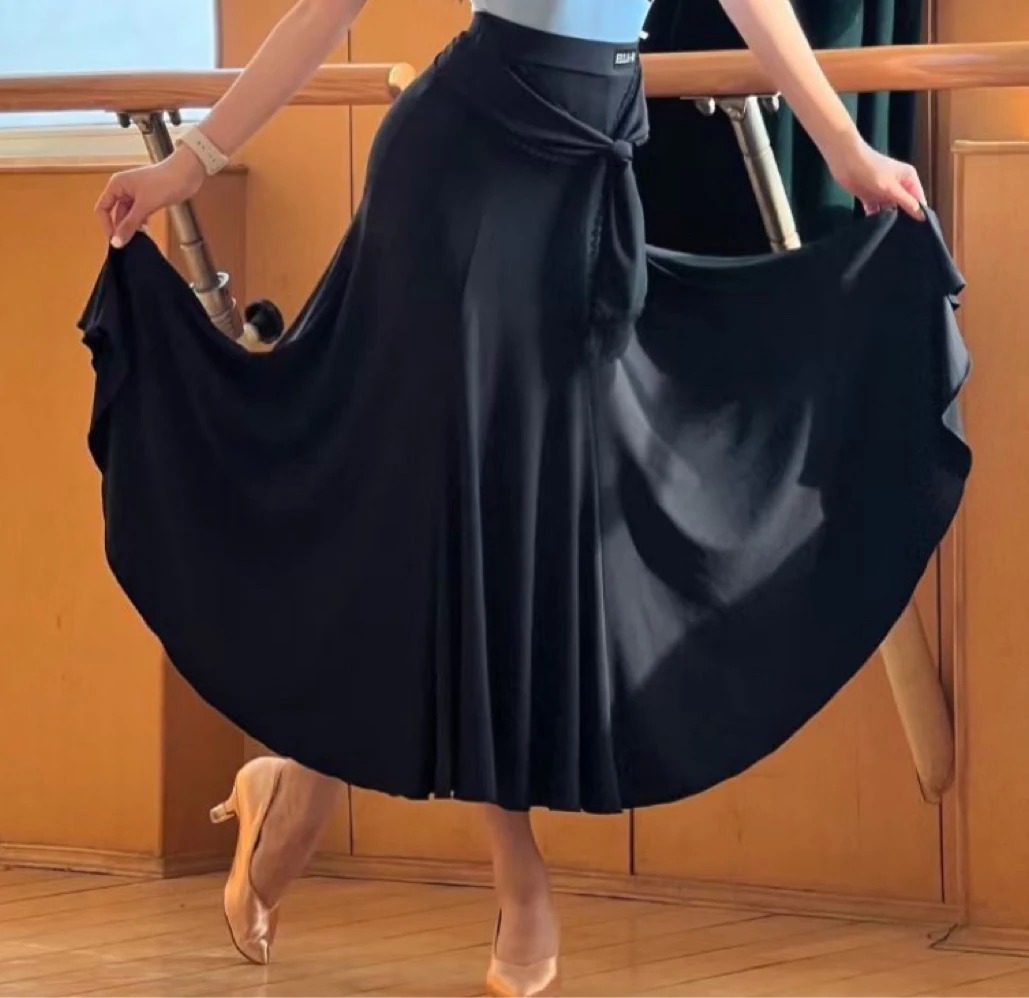 Ballroom Dance Clothes Women Sleeveless Flower Tops Black Ballroom Skirt Adult Latin Performance Costume Waltz Dresses DNV17958 - Image 2