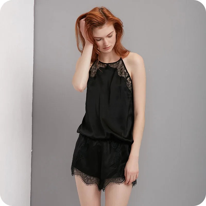 Sheer Chiffon Dot Pajama Set Women Adjustable Sling Sleepwear - Image 7