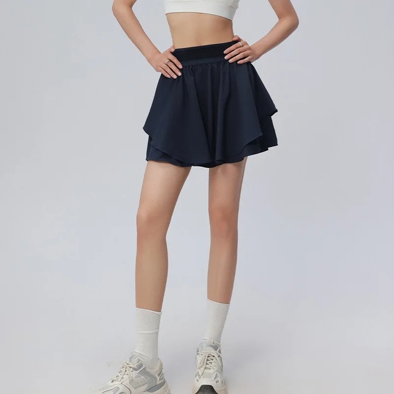 Yoga Short Skirt Anti-exposure High Waist Slimming Skirt for Women in Summer Wear Two-piece Outdoor Running Sports Skirt - Image 5
