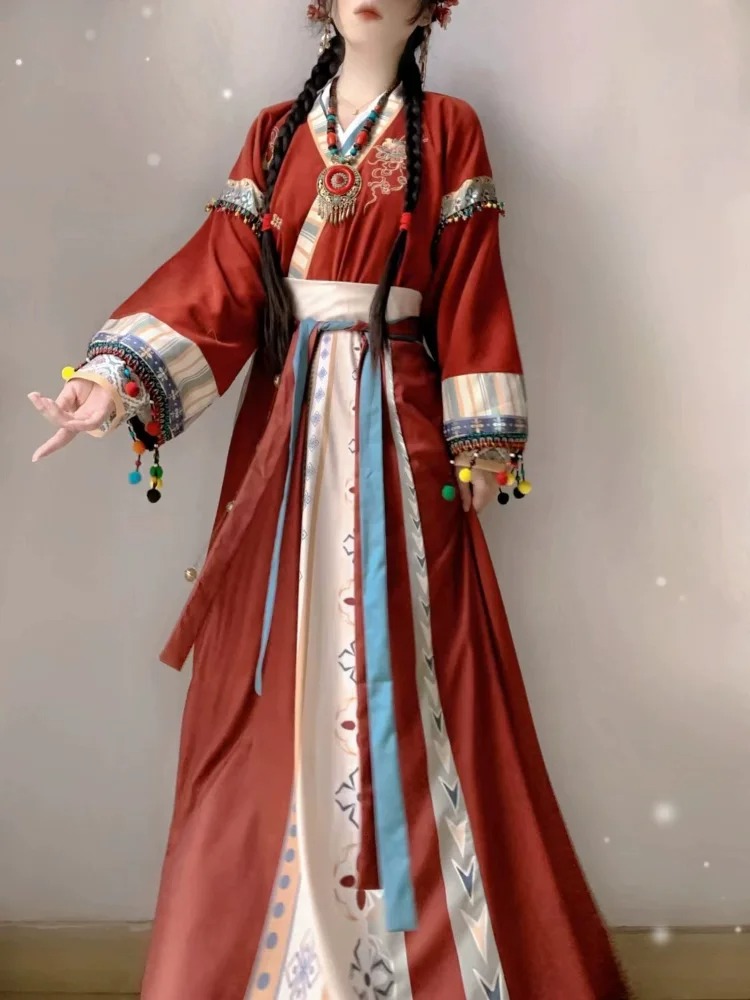 Modern Hanfu Improved Chinese Traditional Dress Fairy Red Hanfu Women Robe Cosplay Costume - Image 7