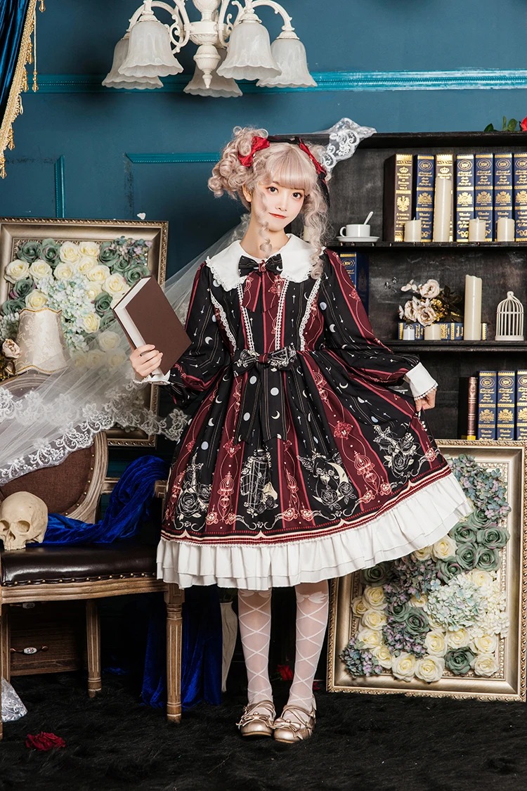Sweet Lolita Princess Dress Lace Bow Victorian Kawaii Party Outfit - Image 4