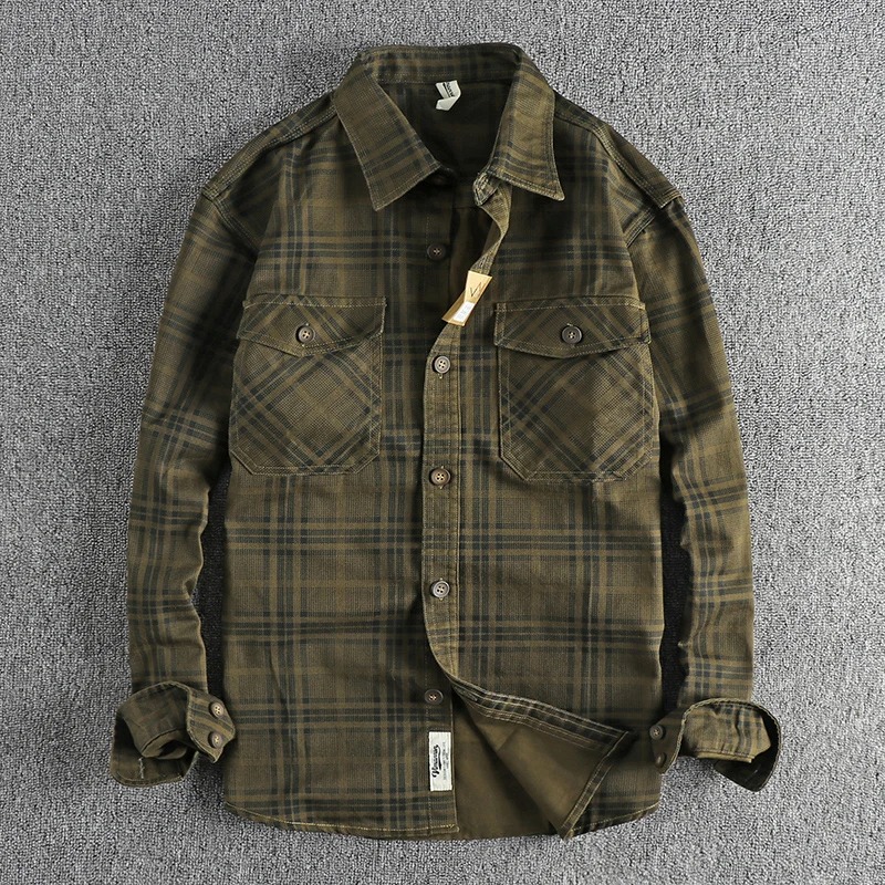 Men’s Premium Plaid Shirt – Long Sleeve Casual Cotton Blouse - Image 7
