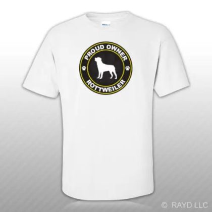 Proud Rottweiler T-Shirt – Mens Dog Canine Print Tee with Free Sticker