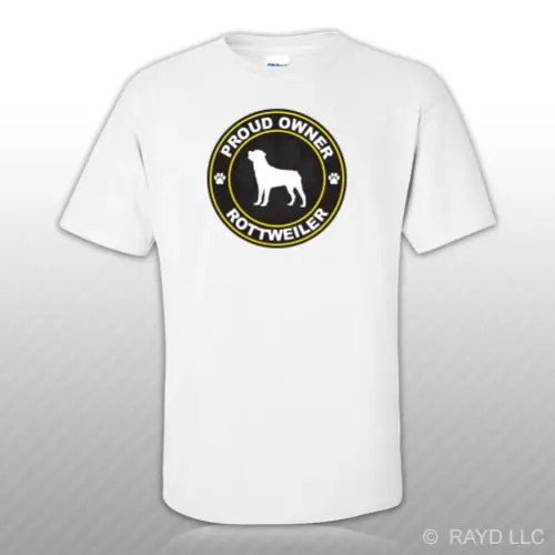 Proud Rottweiler T-Shirt – Mens Dog Canine Print Tee with Free Sticker