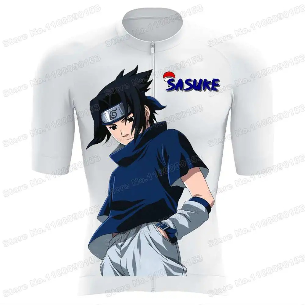 Anime Sasuke Cycling Jersey Set Akatsuki Men Bike Shirt Bib Shorts - Image 4