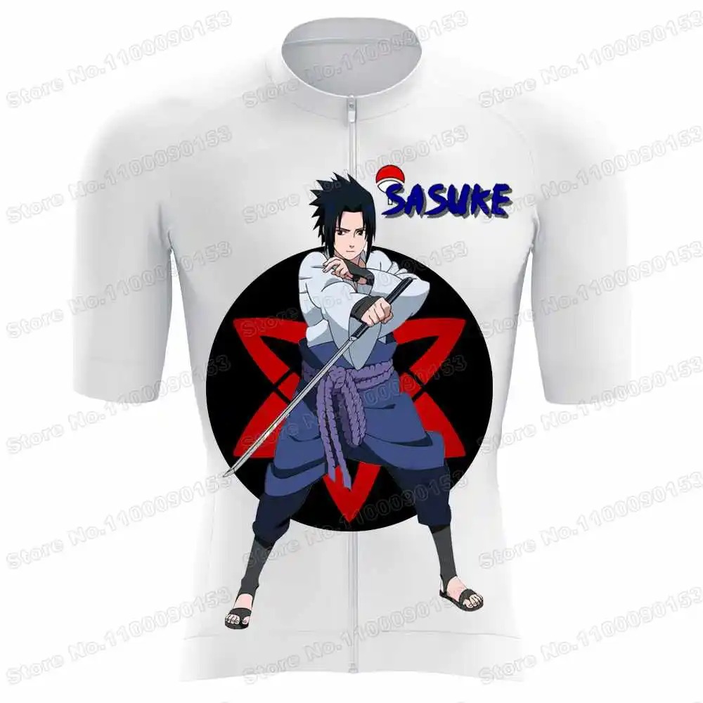 Anime Sasuke Cycling Jersey Set Akatsuki Men Bike Shirt Bib Shorts - Image 5