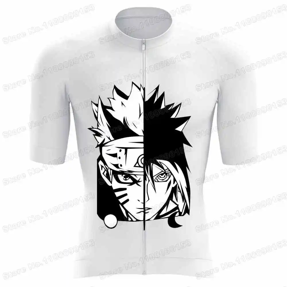 Anime Sasuke Cycling Jersey Set Akatsuki Men Bike Shirt Bib Shorts - Image 2