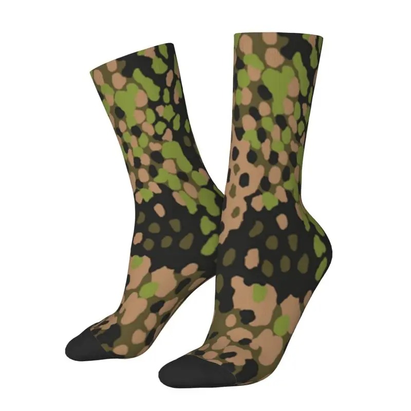 Custom Pea Dot Camo Socks – Unisex Warm Camouflage Crew Socks - Image 2