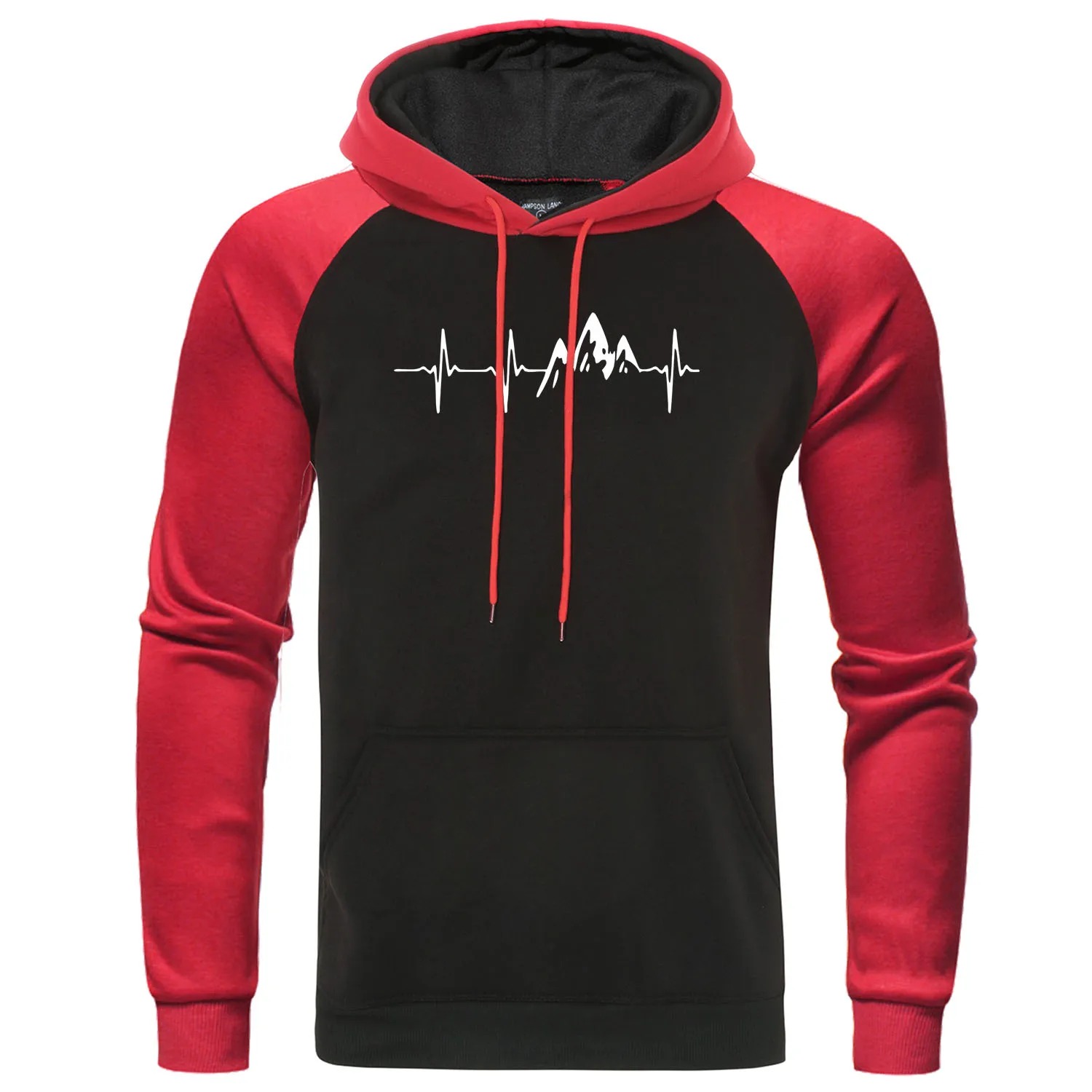Mountain ECG Men’s Hoodie Funny Hip Hop Harajuku Streetwear Pullover Sweatshirt Autumn Casual Mens Hoodie