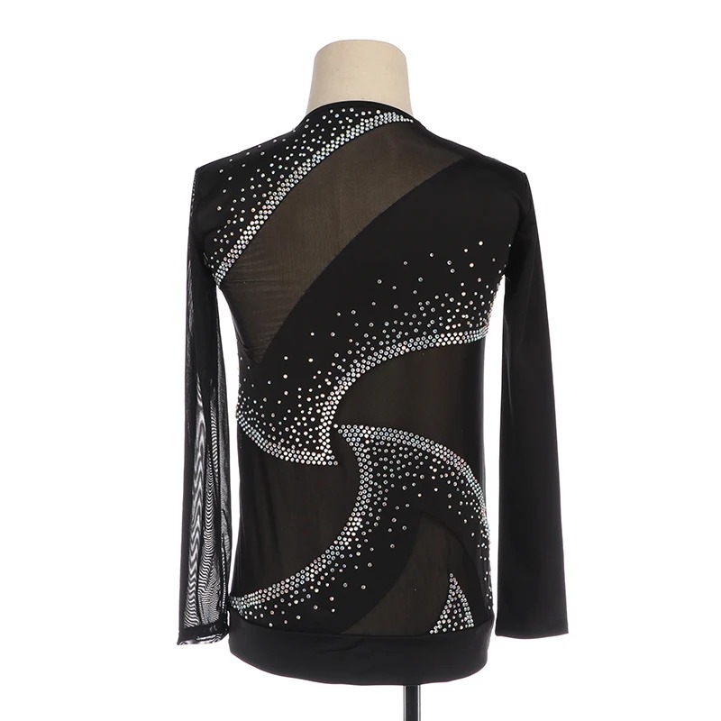 Nasinaya Men Figure Skating Competition Training Performance Leotard Children Gymnastics Mesh Outfit - Image 5