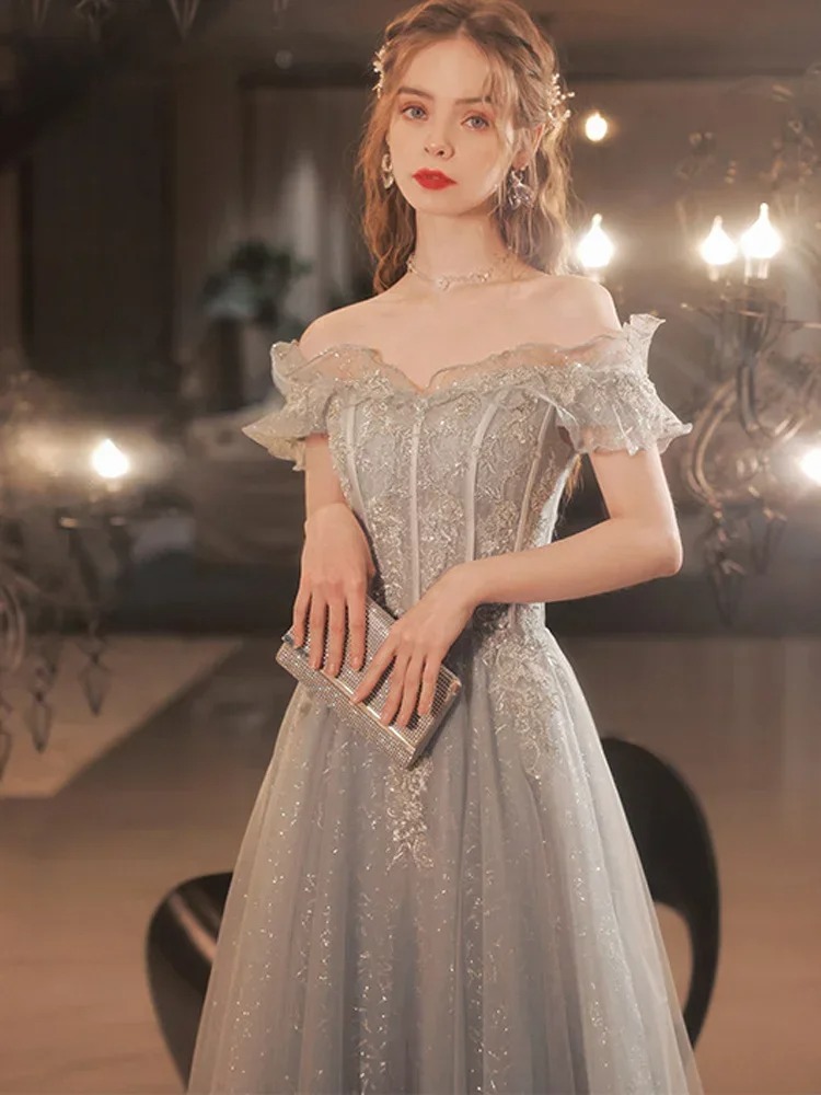 Customized Slim A-Line Evening Gown | Sequin Bandage Strapless Off-Shoulder Backless Floor-Length Party Dress - Image 5