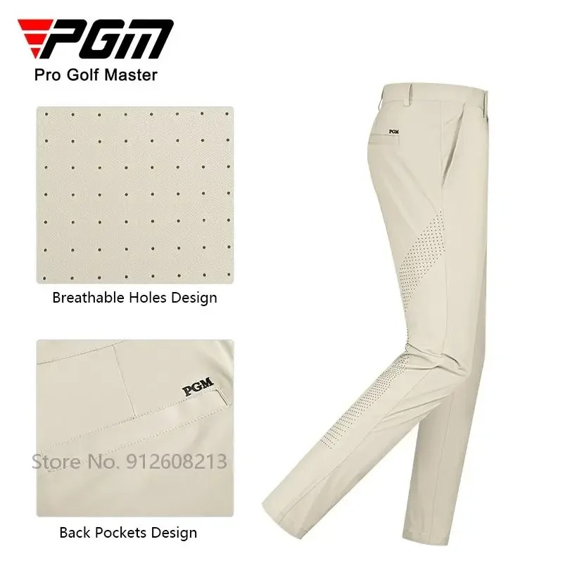 PGM Men Business Golf Trousers Straight Fit Breathable Quick Dry Pants - Image 4