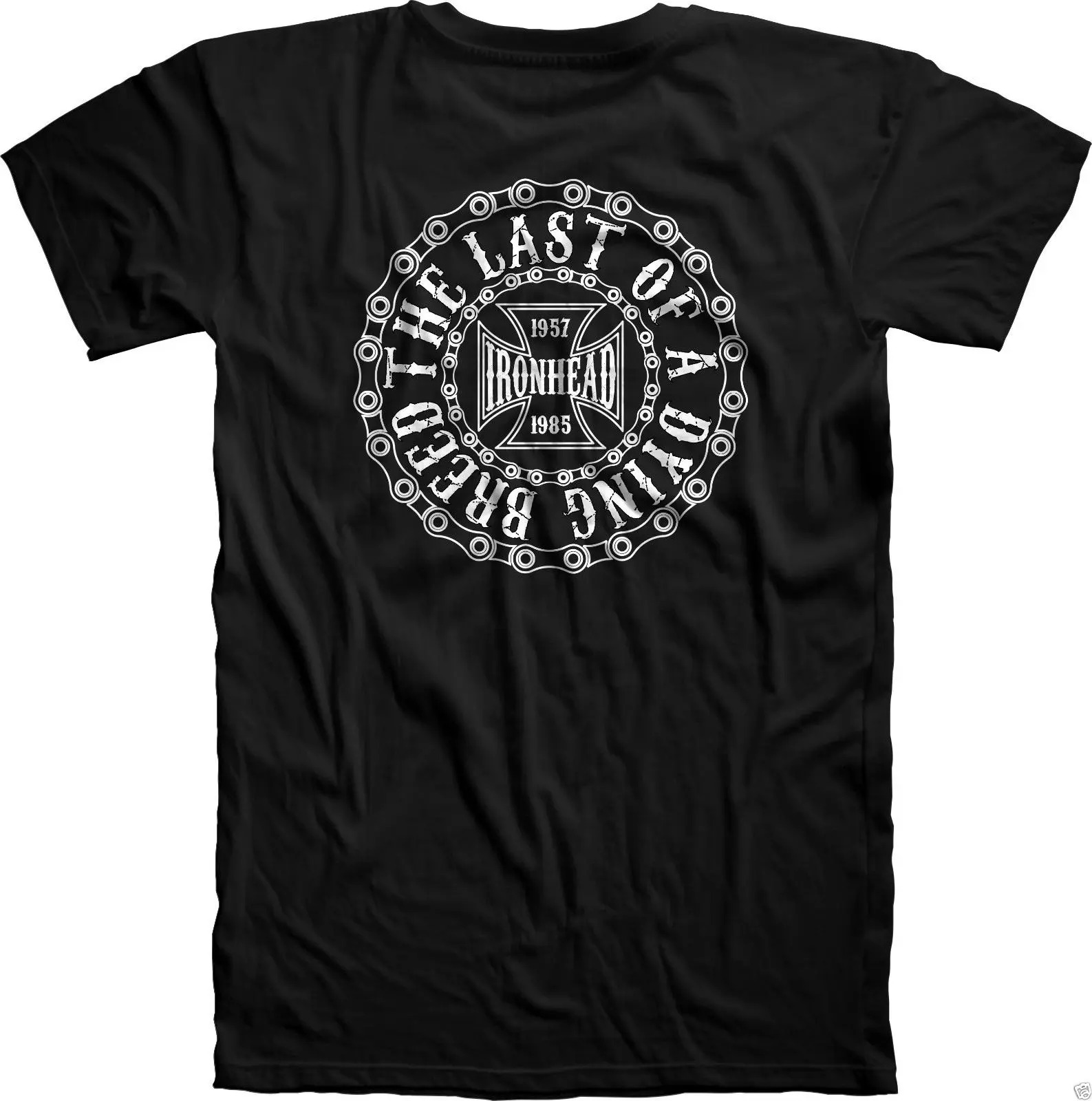 Ironhead Sportster T Shirt Men Vintage Biker Motorcycle Graphic Tee 100% Cotton Black Humor Shirt - Image 4