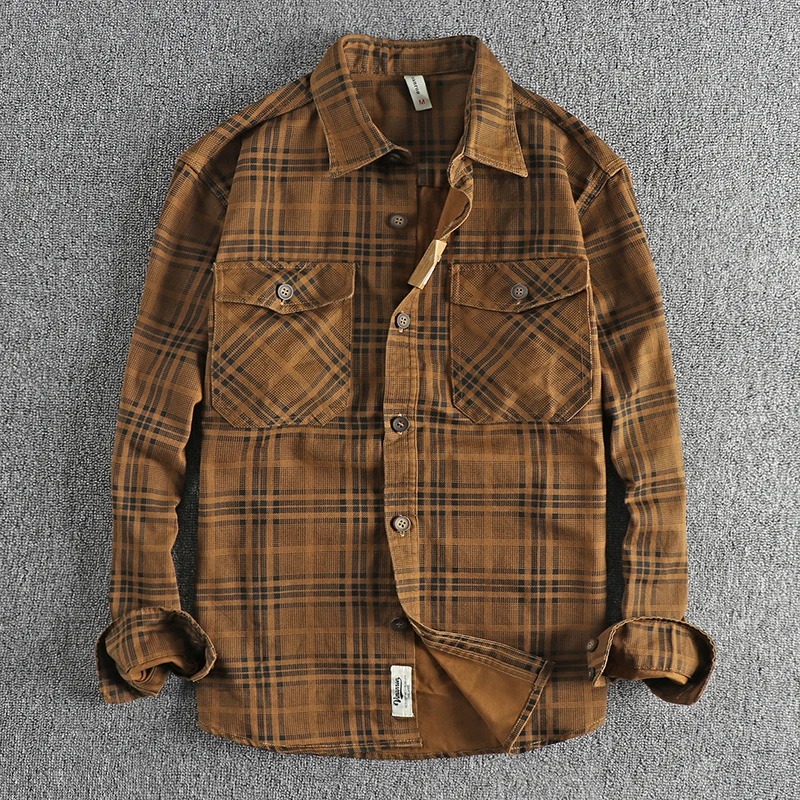 Men’s Premium Plaid Shirt – Long Sleeve Casual Cotton Blouse - Image 4