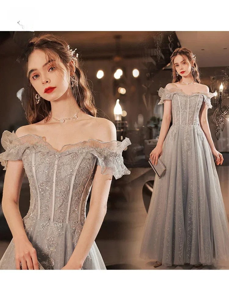 Customized Slim A-Line Evening Gown | Sequin Bandage Strapless Off-Shoulder Backless Floor-Length Party Dress - Image 3