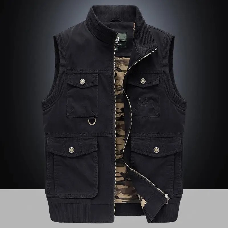 Men’s Cotton Travel Cargo Vest – Multi-Pocket Sleeveless Tactical Reporter Jacket (M–4XL) - Image 5