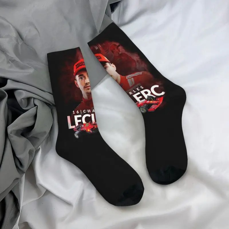 Formula One Leclerc Racing Socks – 3D Printed Racer Crew Socks for Men & Women - Image 4