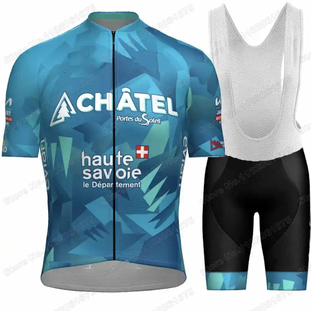 Chatel Team Cycling Jersey Set Men Summer Road Bike Shirt Bib Shorts - Image 3