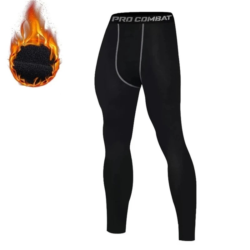 Men Thermal Undershirt Winter Thin Fleece Elastic Compression Sports Wear - Image 5