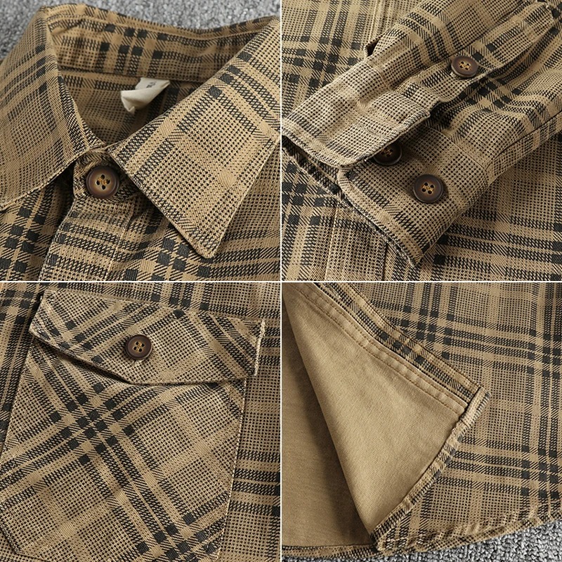 Men’s Premium Plaid Shirt – Long Sleeve Casual Cotton Blouse - Image 5