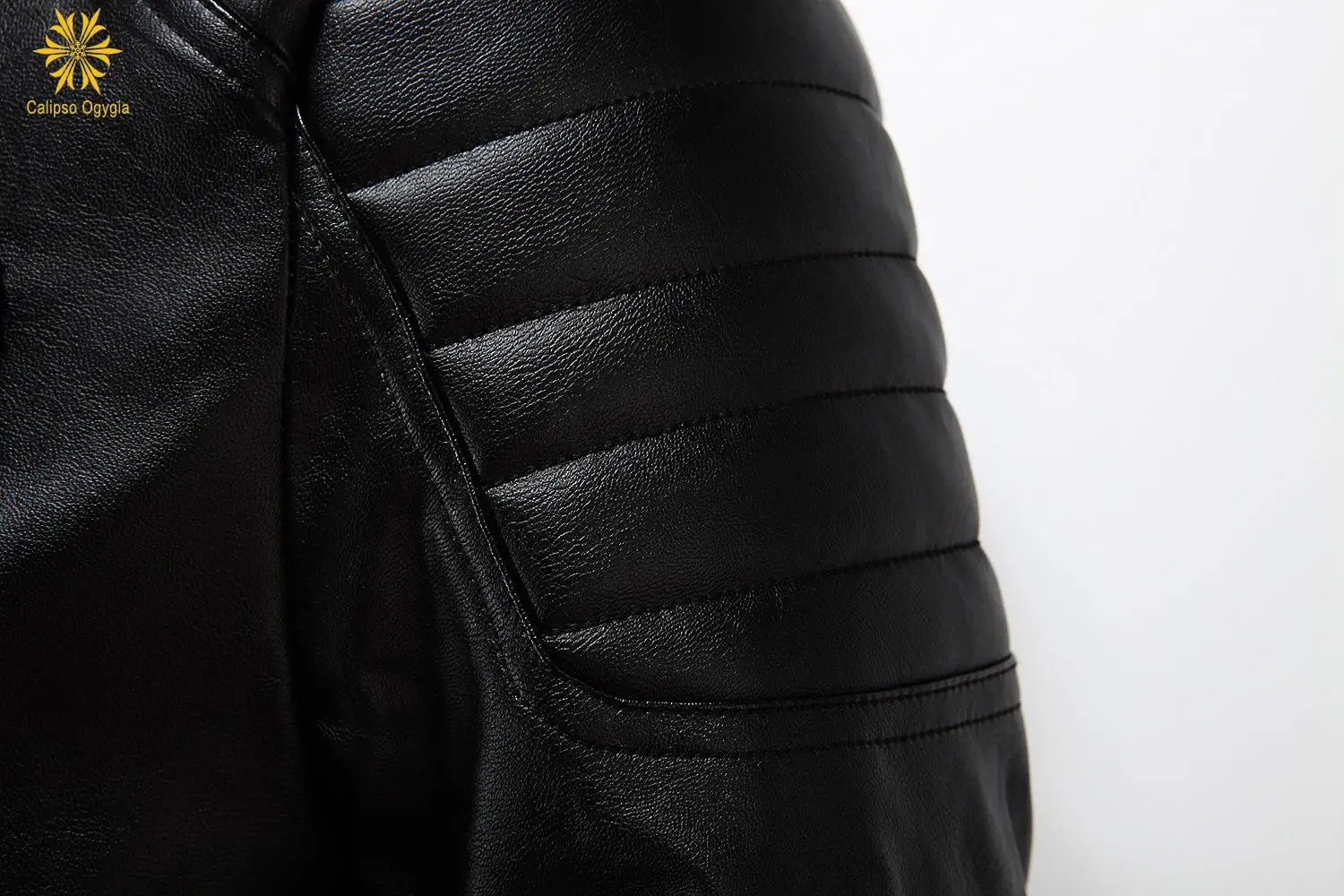 Calipso Ogygia Men’s Faux Leather Pilot Jacket – Sequined Air Force Style Coat with Fur Lining (Up to 5XL) - Image 3
