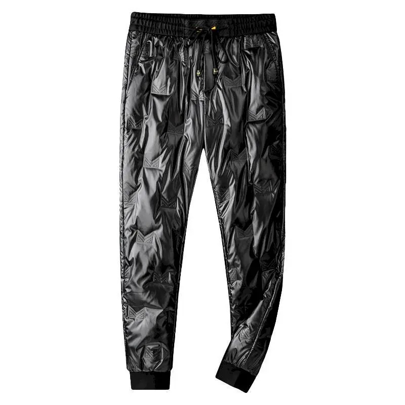 Men White Duck Down Pants Winter Thick Warm Lightweight Outdoor Trousers - Image 3