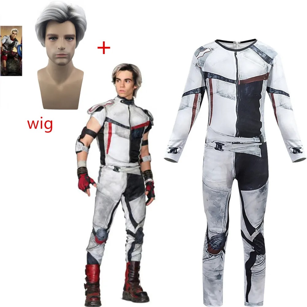 Kids Descendants 3 Carlos Costume 3D Jumpsuit with Wig - Image 3