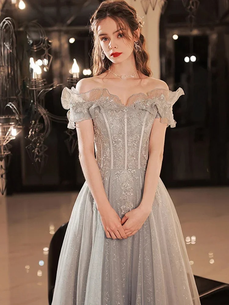 Custom Sequin A Line Evening Gown Strapless Backless Dress - Image 3