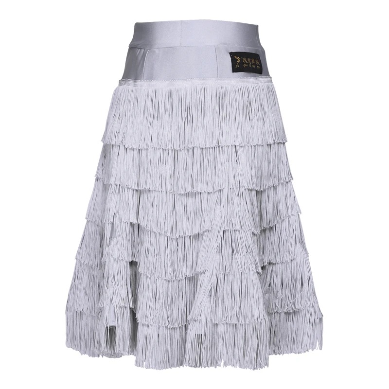 Latin Dance Tassel Skirt Six Layer Rumba Salsa Practice Skirt - Image 3