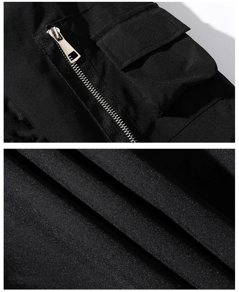 Men’s MA-1 Baseball Jacket – Solid Color Zip-Up Multi-Pocket Streetwear Coat - Image 4