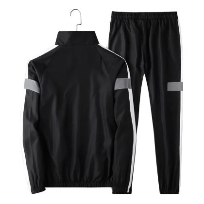 Men Reflective Patchwork Tracksuit Two Piece Hip Hop Sweatshirt Pants Set