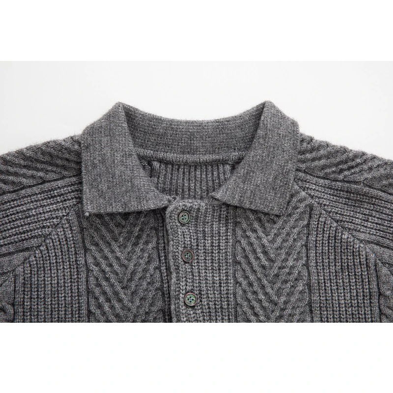 Men’s Winter Thick Polo Sweater – Warm Casual Lapel Shirt - Image 2